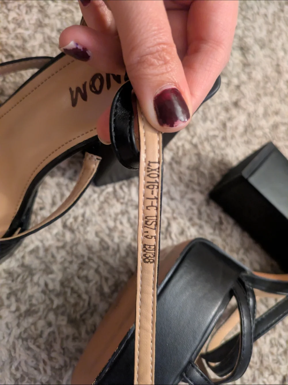 Isnom Chunky Strappy Platform Block Heels